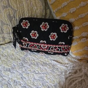 vera Bradley Floral Embroidered Black Clutch